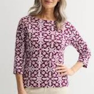 Croft & Barrow Women's Pink and Burgundy Blouse